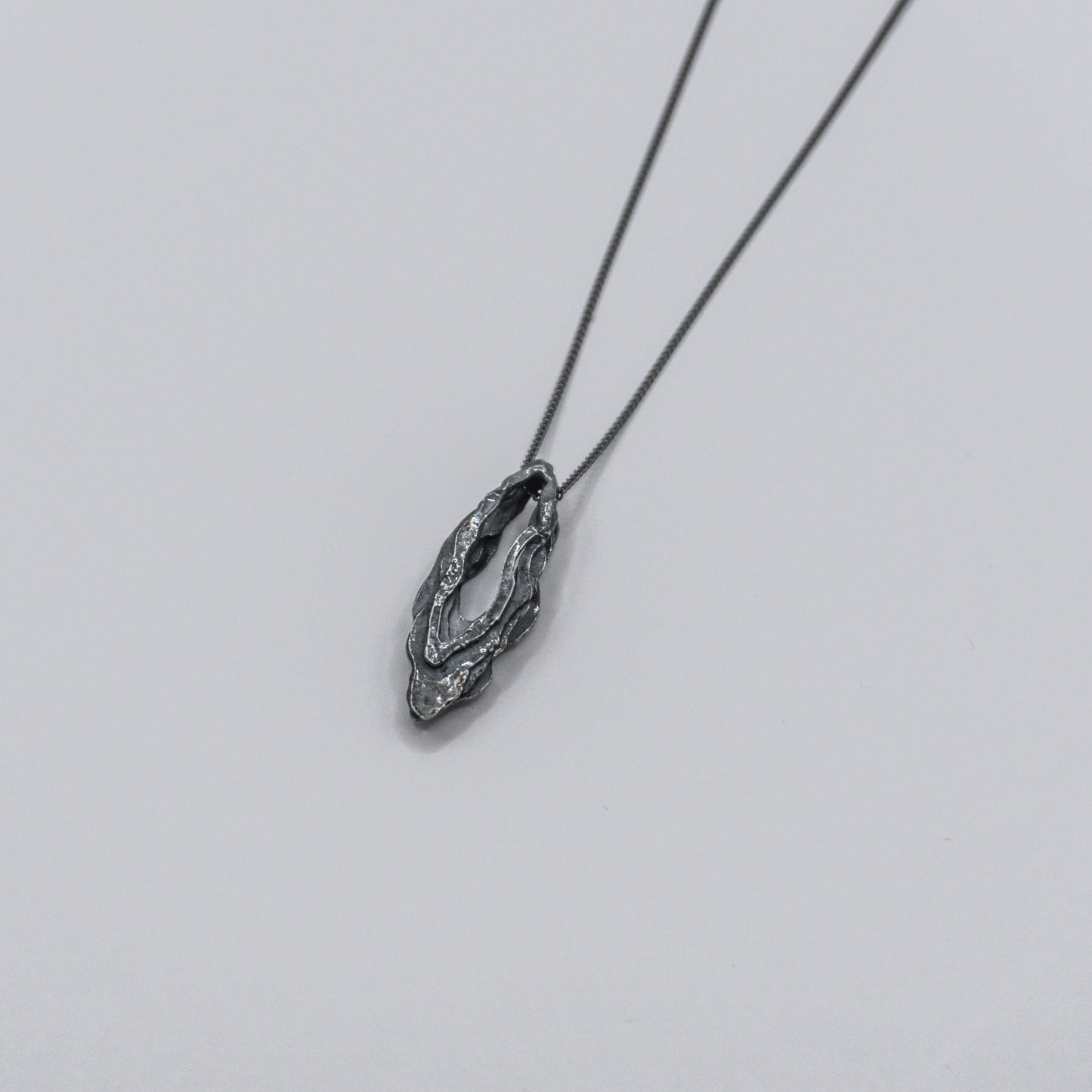 Deposition𝘚𝘦𝘥𝘪𝘮𝘦𝘯𝘵𝘢𝘳𝘺｜"Cave" pendant/necklace/earrings - dyed black