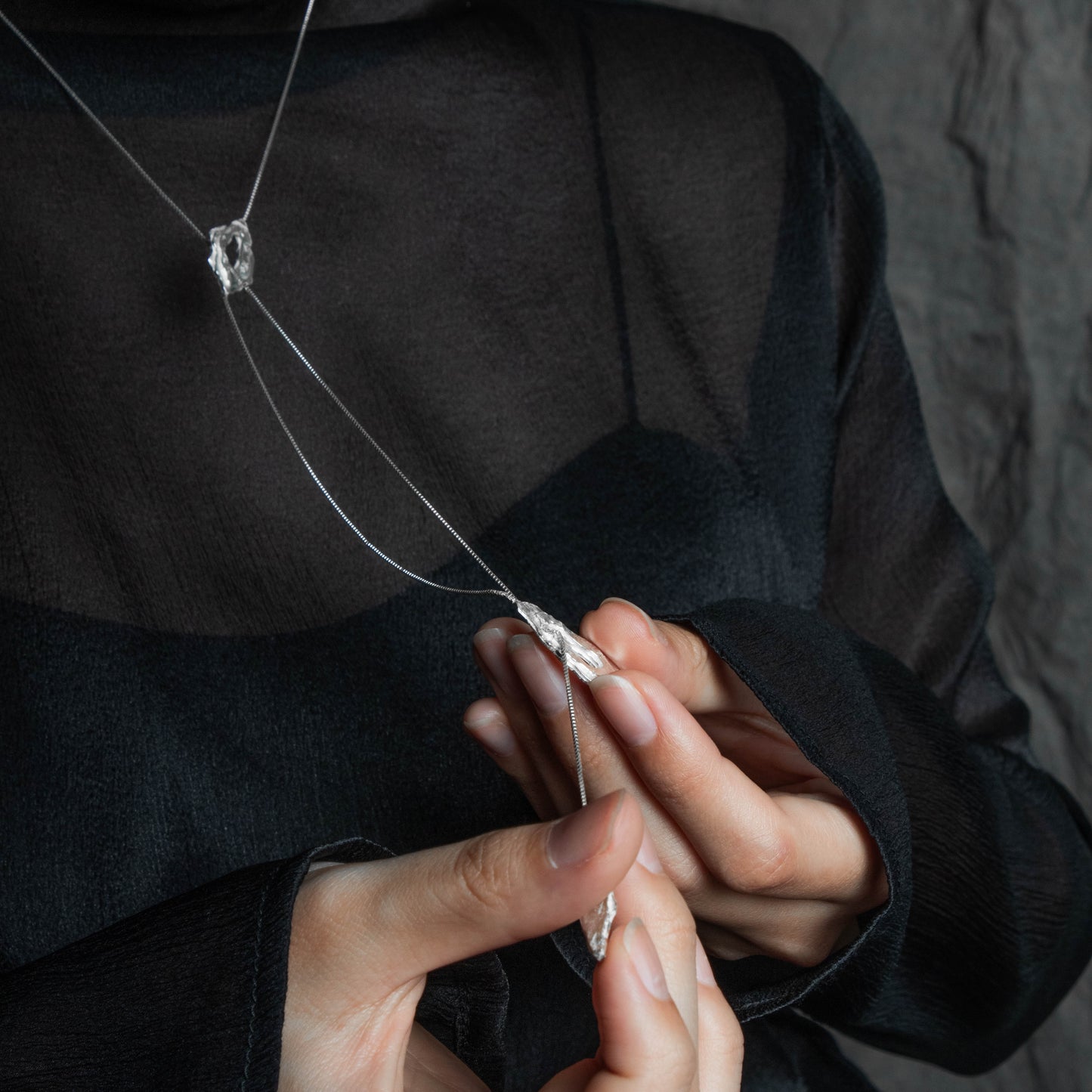 Deposit 𝘚𝘦𝘥𝘪𝘮𝘦𝘯𝘵𝘢𝘳𝘺｜《Shattered》Adjustable Long Chain - Sterling Silver